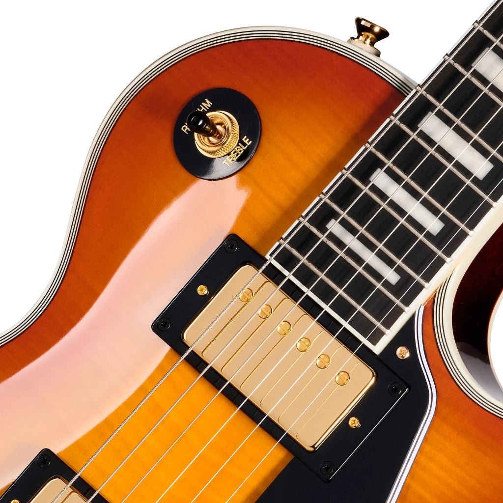 Epiphone Les Paul Custom Figured Electric Guitar - Iced Tea Burst Electric Guitars Sky Music