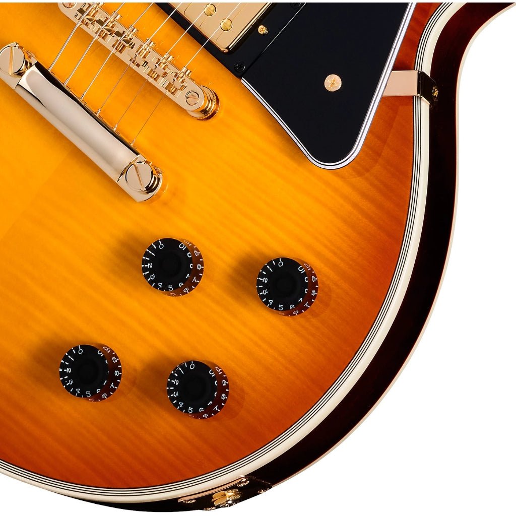 Epiphone Les Paul Custom Figured Electric Guitar - Iced Tea Burst Electric Guitars Sky Music