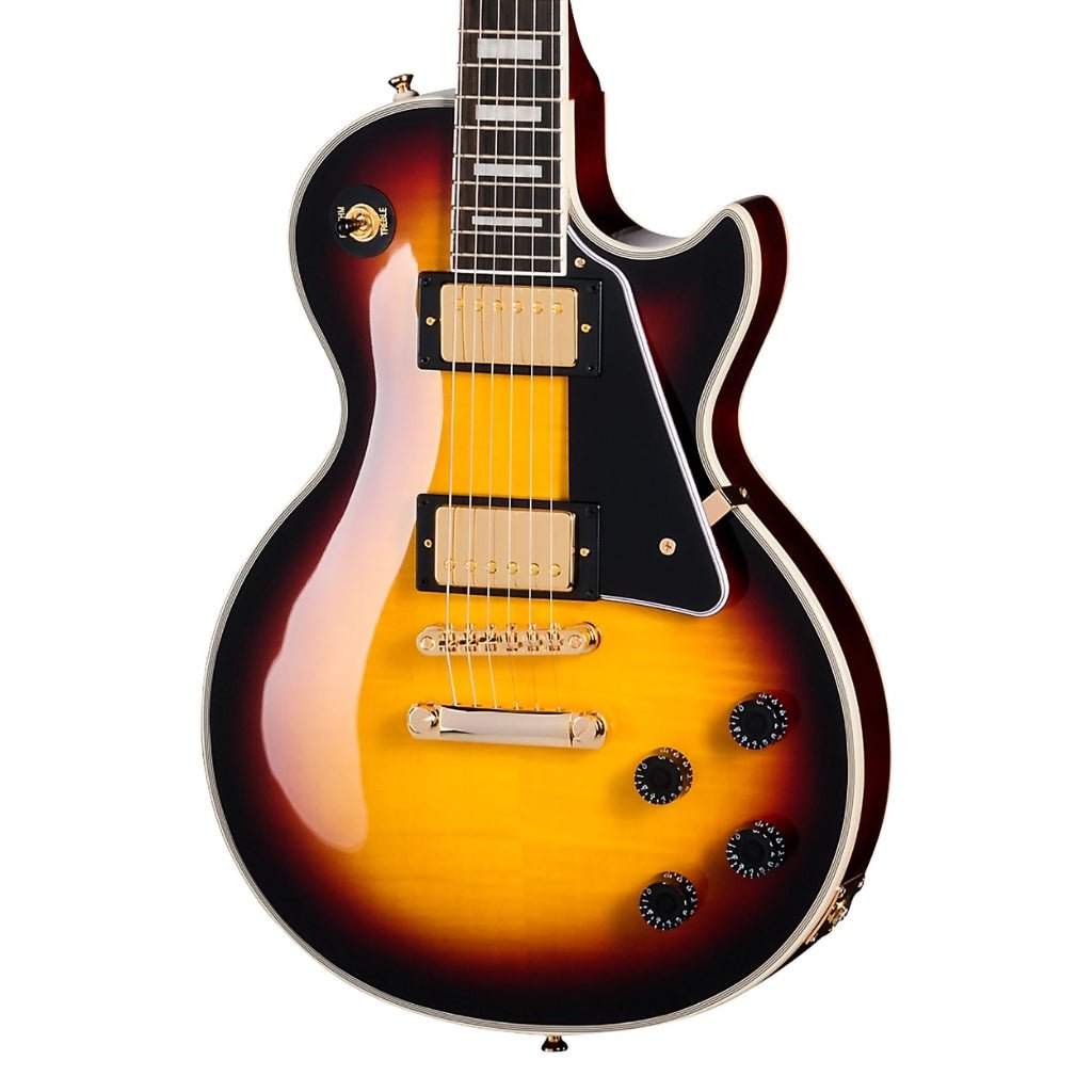 Epiphone Les Paul Custom Figured Electric Guitar - Triburst Electric Guitars Sky Music