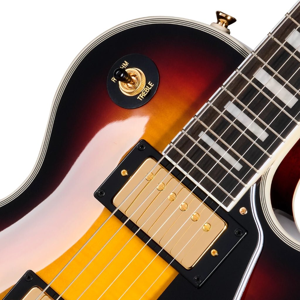 Epiphone Les Paul Custom Figured Electric Guitar - Triburst Electric Guitars Sky Music