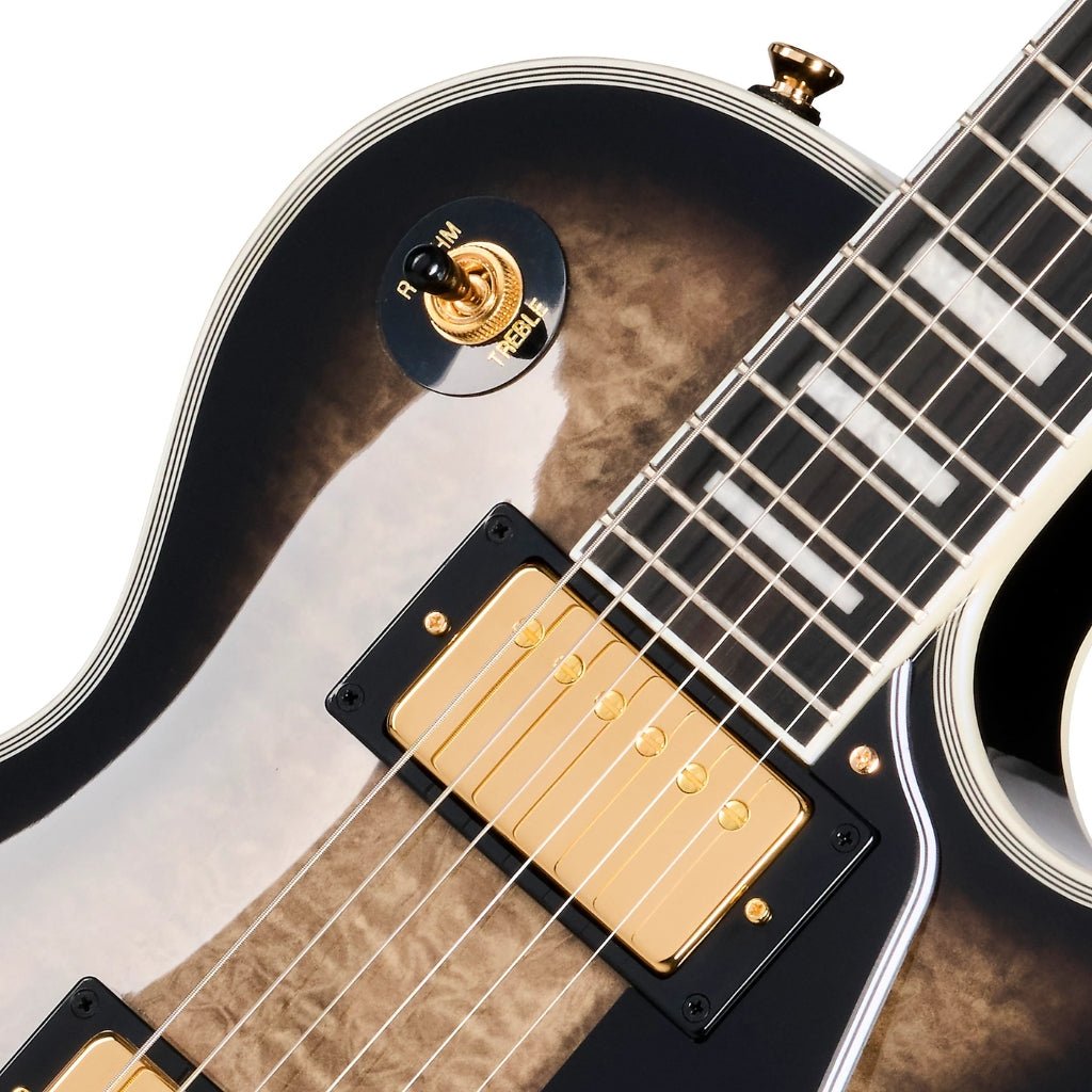 Epiphone Les Paul Custom Quilt Electric Guitar - Cobra Burst Electric Guitars Sky Music