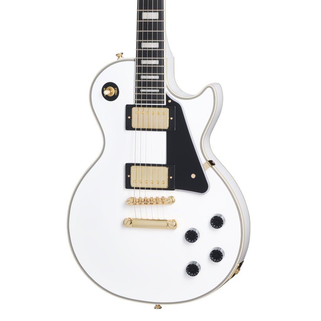 Epiphone Les Paul Custom with Premium Gig Bag - Alpine White Electric Guitars Sky Music