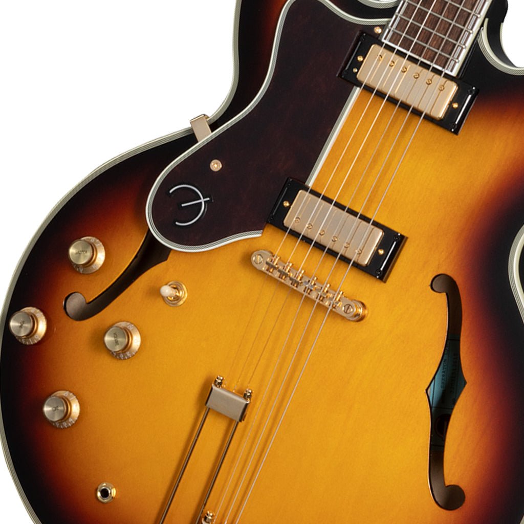 Epiphone Sheraton Frequensator Rosewood LH Semi-Hollow Electric Guitar - Vintage Sunburst Electric Guitars Sky Music
