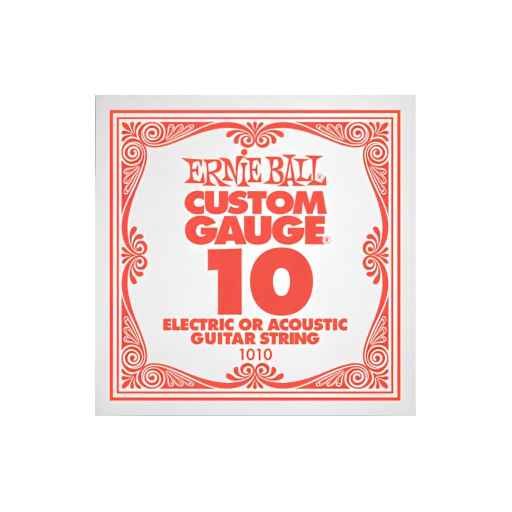 Ernie Ball .10 Electric or Acoustic Guitar String - Single Fretted Instrument Strings Sky Music