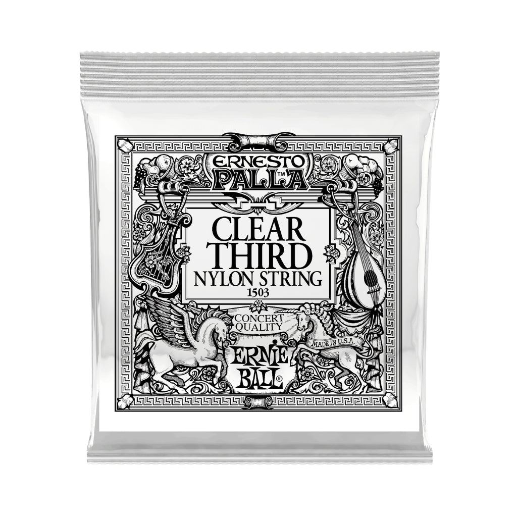 Ernie Ball 1503 3rd Ernesto Palla Nylon Classical Guitar Strings - .040, Clear, 6 Pack Fretted Instrument Strings Sky Music