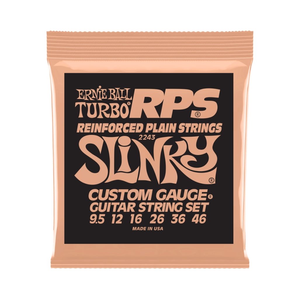 Ernie Ball 2243 Turbo Slinky RPS Nickel Wound Electric Guitar Strings - .0095-.046, Custom Gauge Guitar Strings Sky Music