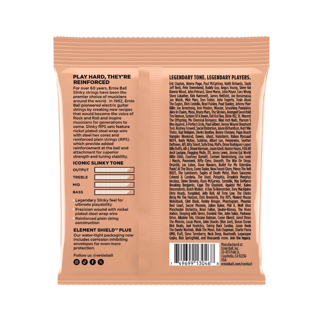 Ernie Ball 2243 Turbo Slinky RPS Nickel Wound Electric Guitar Strings - .0095-.046, Custom Gauge Guitar Strings Sky Music