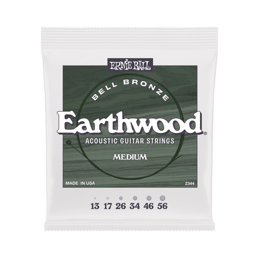 Ernie Ball 2344 Earthwood Bell Bronze Acoustic Guitar Strings - .013-.056 Medium Guitar Strings Sky Music