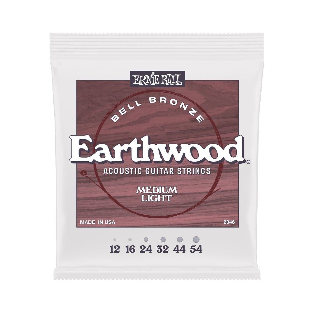 Ernie Ball 2346 Earthwood Bell Bronze Acoustic Guitar Strings - .012-.054 Medium Light Guitar Strings Sky Music