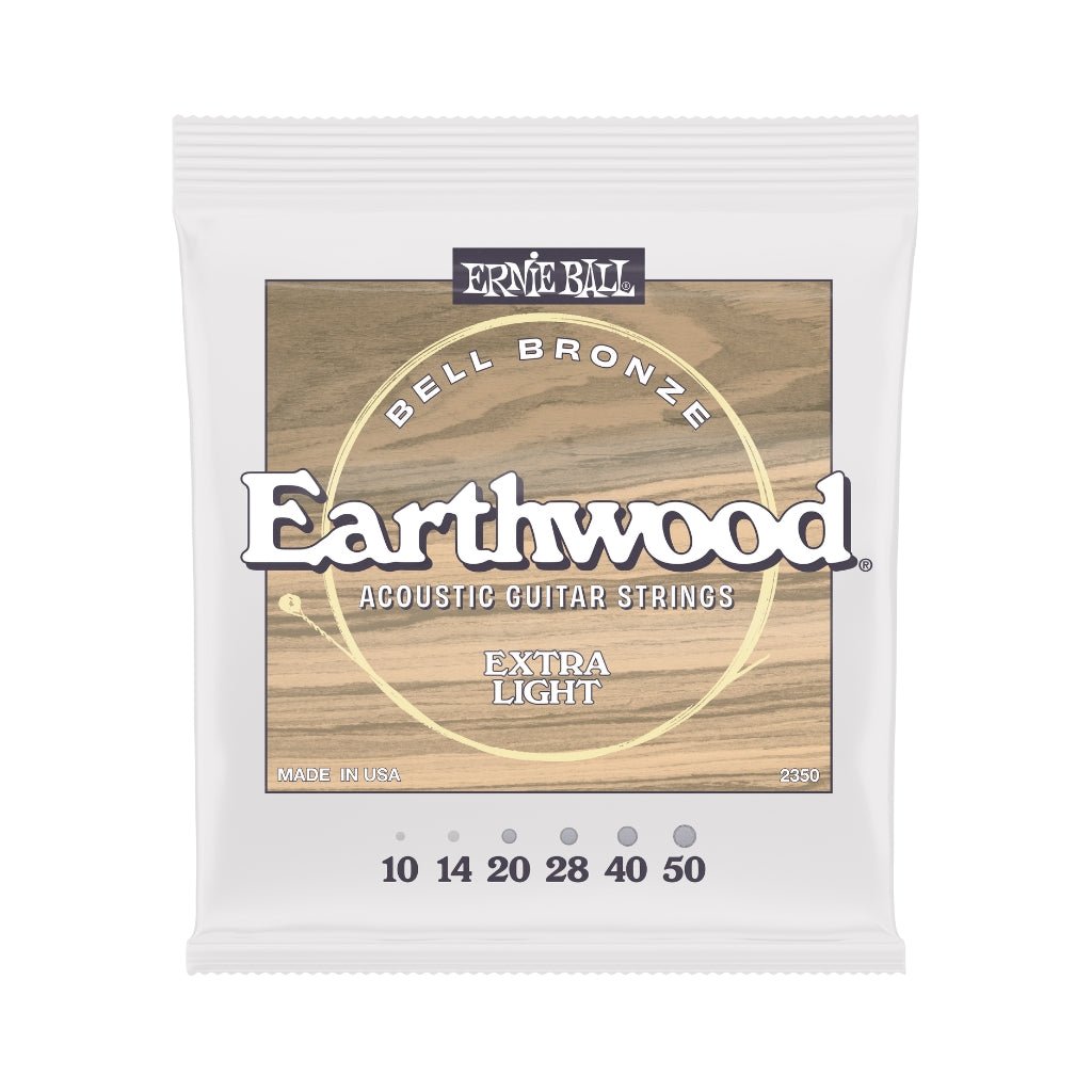 Ernie Ball 2350 Earthwood Bell Bronze Acoustic Guitar Strings - .010-.050 Extra Light Guitar Strings Sky Music
