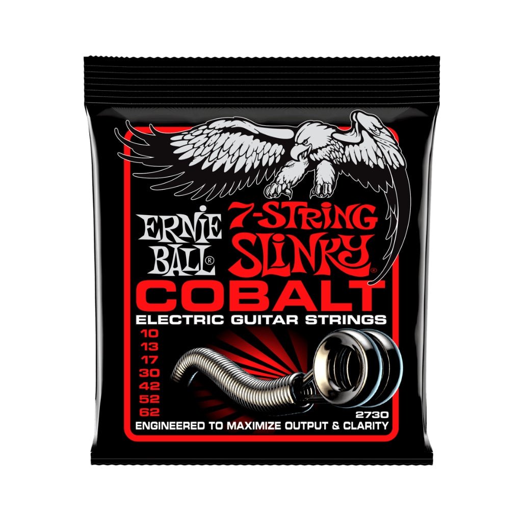 Ernie Ball 2730 Skinny Top Heavy Bottom Slinky Cobalt Electric Guitar Strings - .010-.062 7-string Fretted Instrument Strings Sky Music