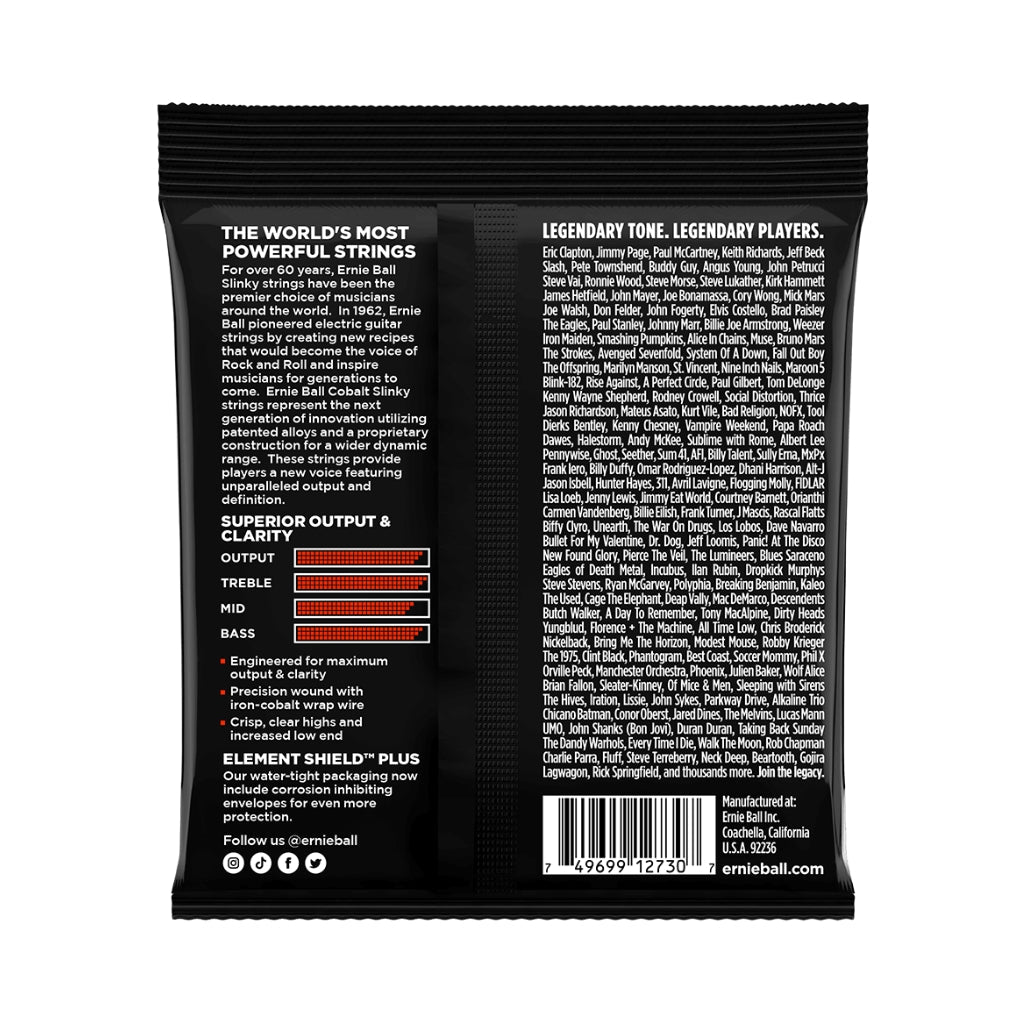 Ernie Ball 2730 Skinny Top Heavy Bottom Slinky Cobalt Electric Guitar Strings - .010-.062 7-string Fretted Instrument Strings Sky Music