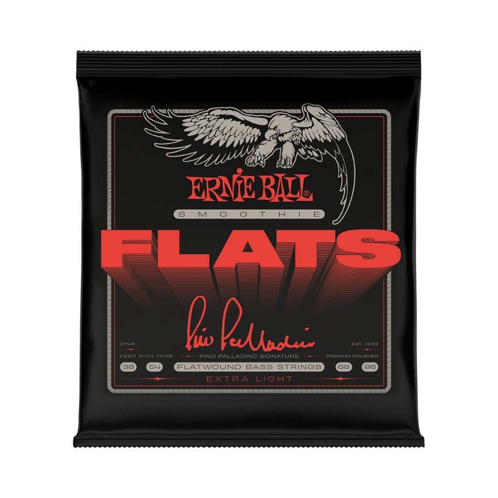 Ernie Ball 2748 Pino Palladino Smoothie Flats Electric Bass Guitar Strings - .038-.98 Extra Light Bass Strings Sky Music