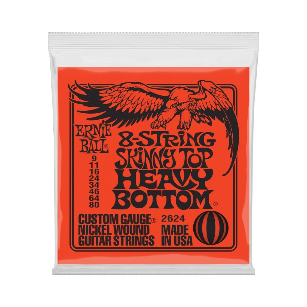 Ernie Ball 8 String Skinny Top Heavy Bottom Slinky Electric Strings 9-80 Fretted Instrument Strings Sky Music