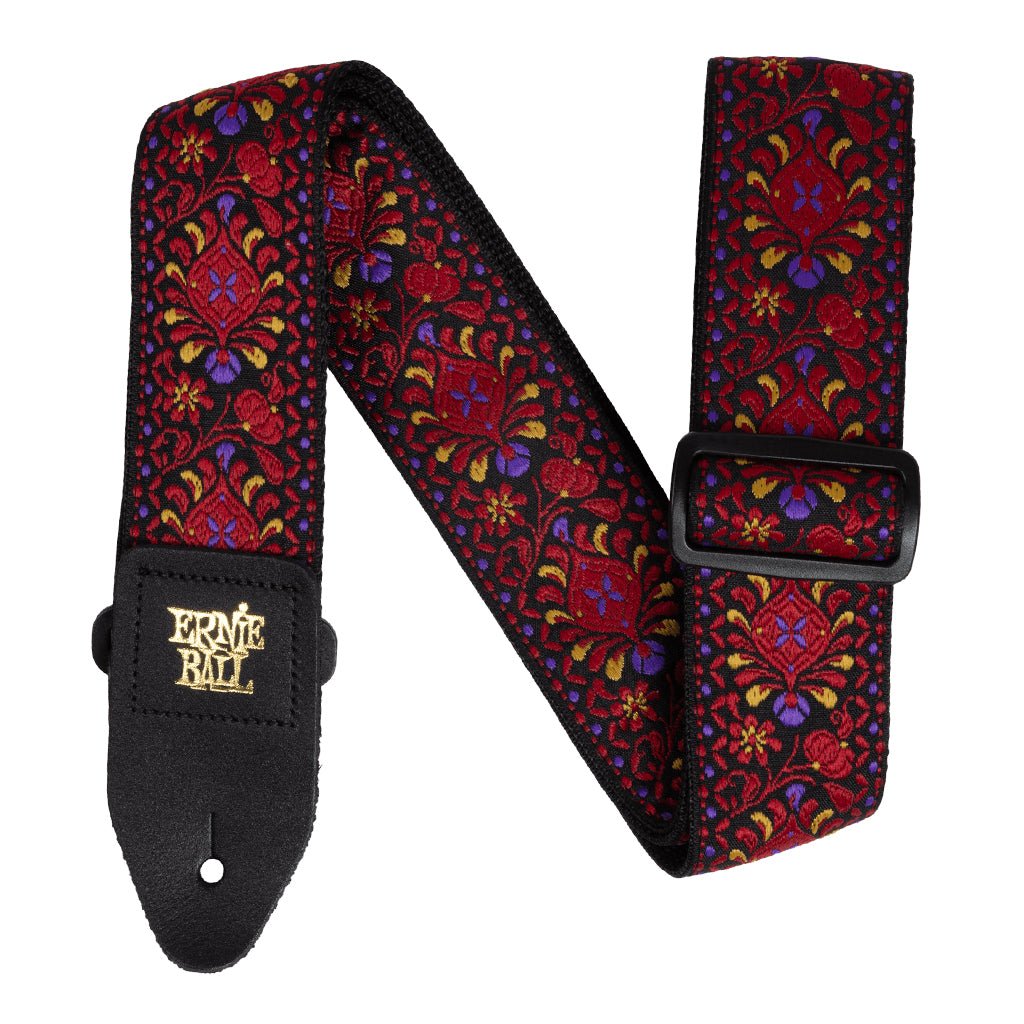 Ernie Ball Classic Jacquard Guitar/Bass Strap - Crimson Royal Bloom Guitar Straps Sky Music