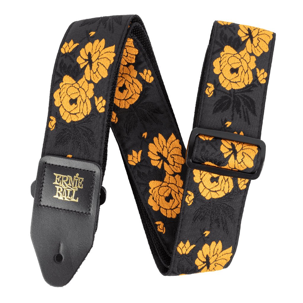 Ernie Ball Classic Jacquard Guitar/Bass Strap - Tangerine Rose Guitar Straps Sky Music