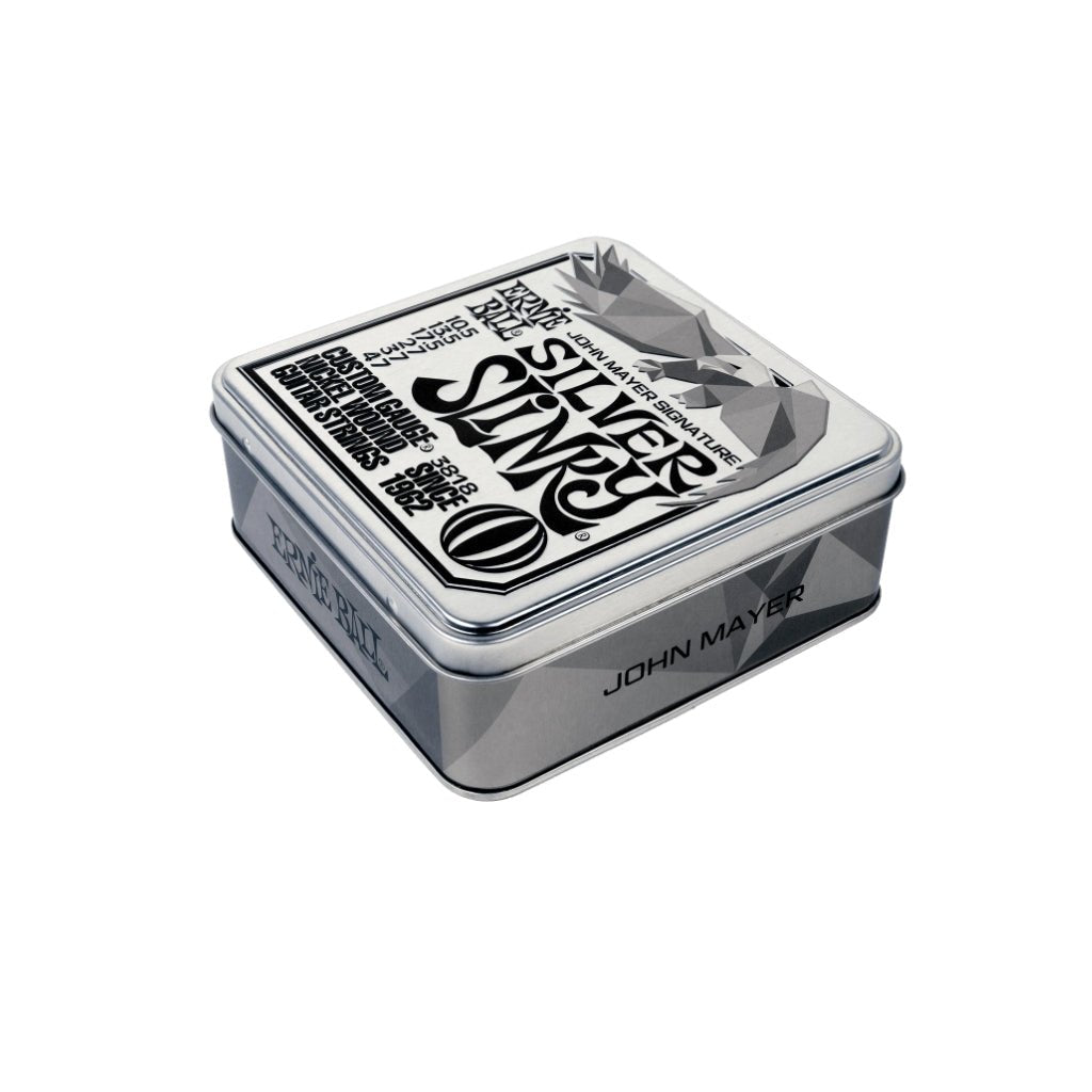 Ernie Ball John Mayer Signature Silver Slinky Nickel Wound 10.5-47 Electric Guitar Strings - 3 Pack Tin Fretted Instrument Strings Sky Music