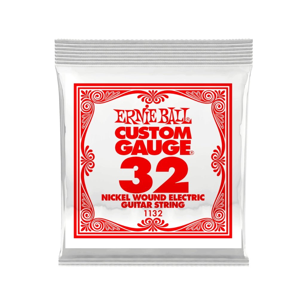 Ernie Ball Nickel Wound Single Electric Guitar String - .032 Fretted Instrument Strings Sky Music