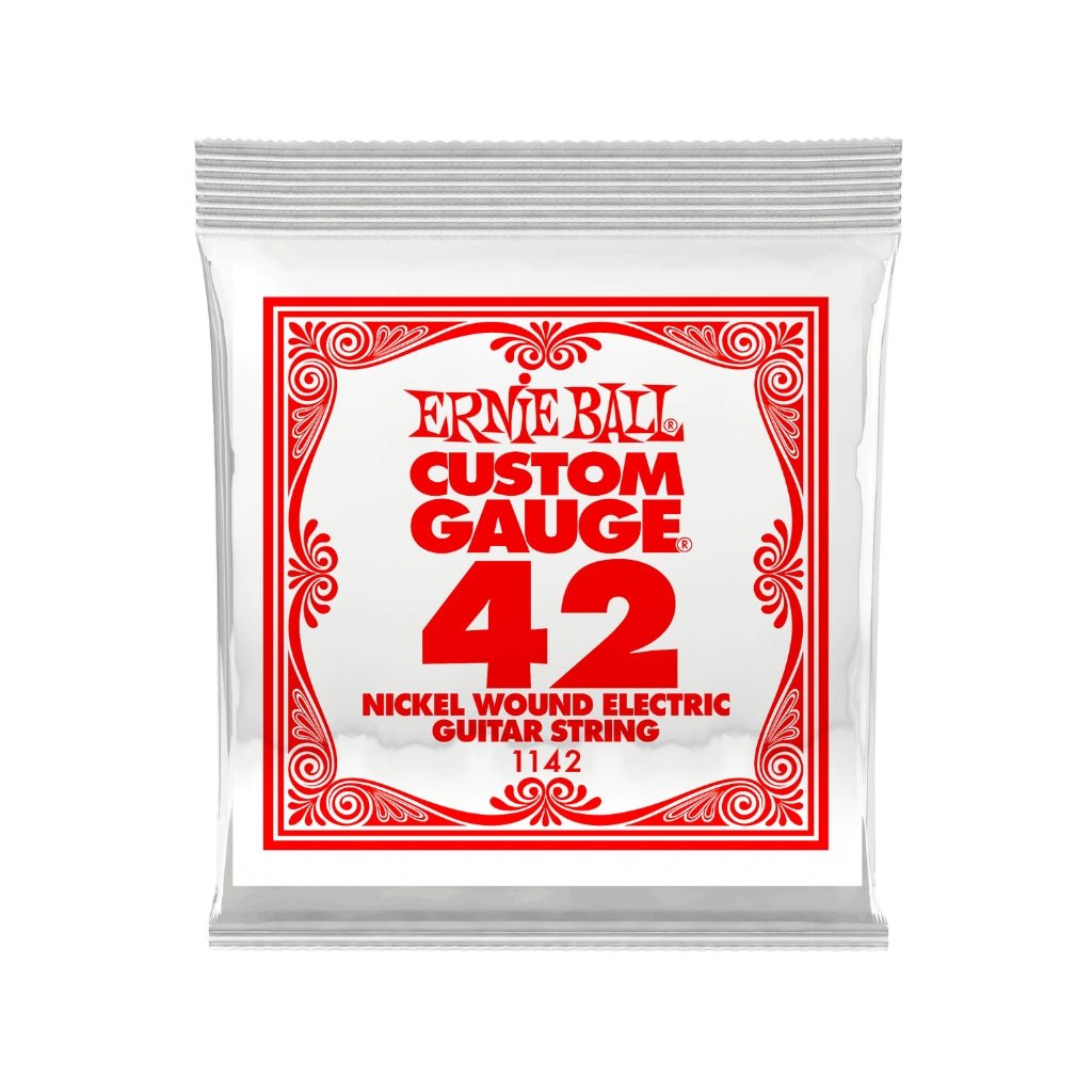 Ernie Ball Nickel Wound Single Electric Guitar String - .042 Fretted Instrument Strings Sky Music