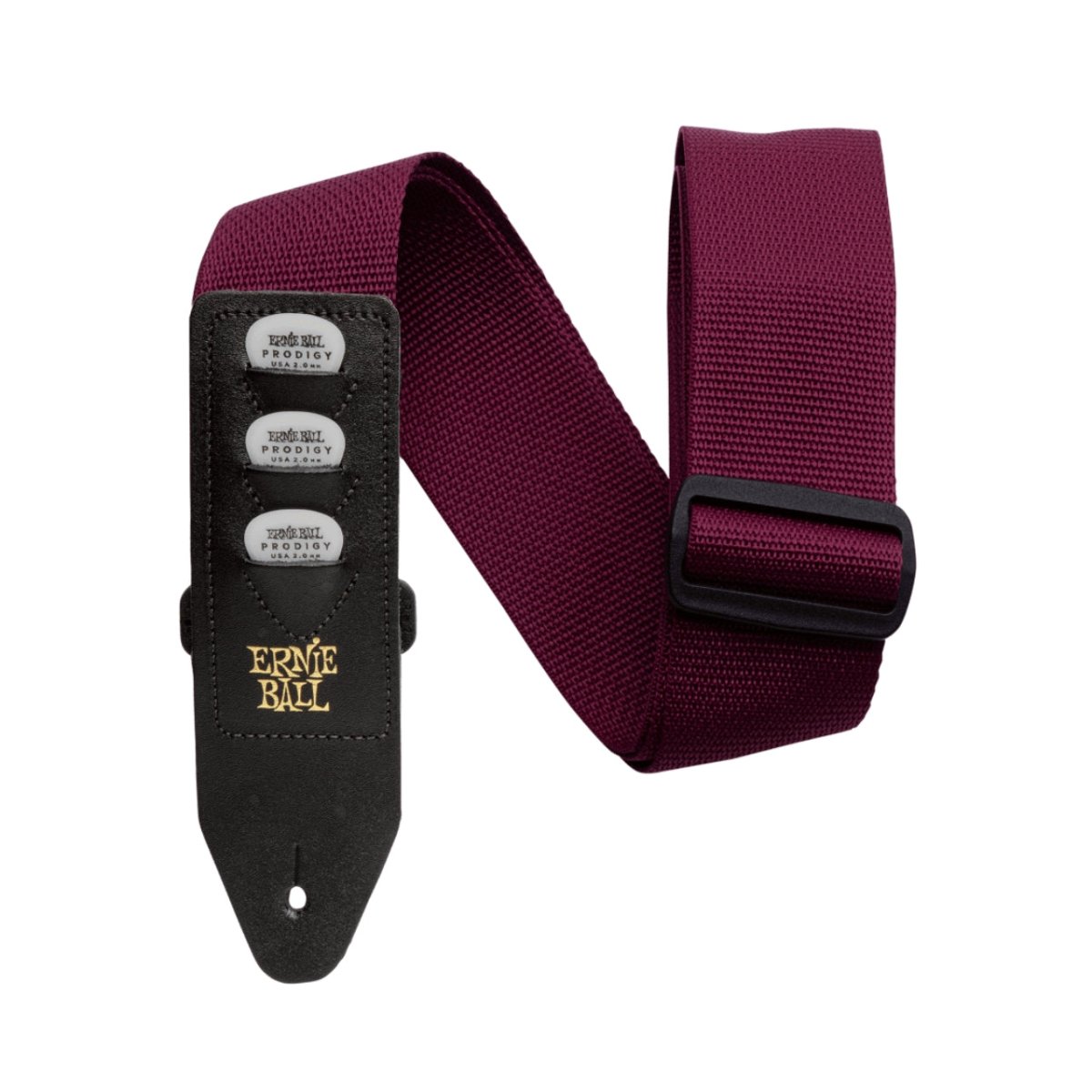 Ernie Ball Pickholder Polypro Guitar Strap - Burgundy Guitar Straps Sky Music