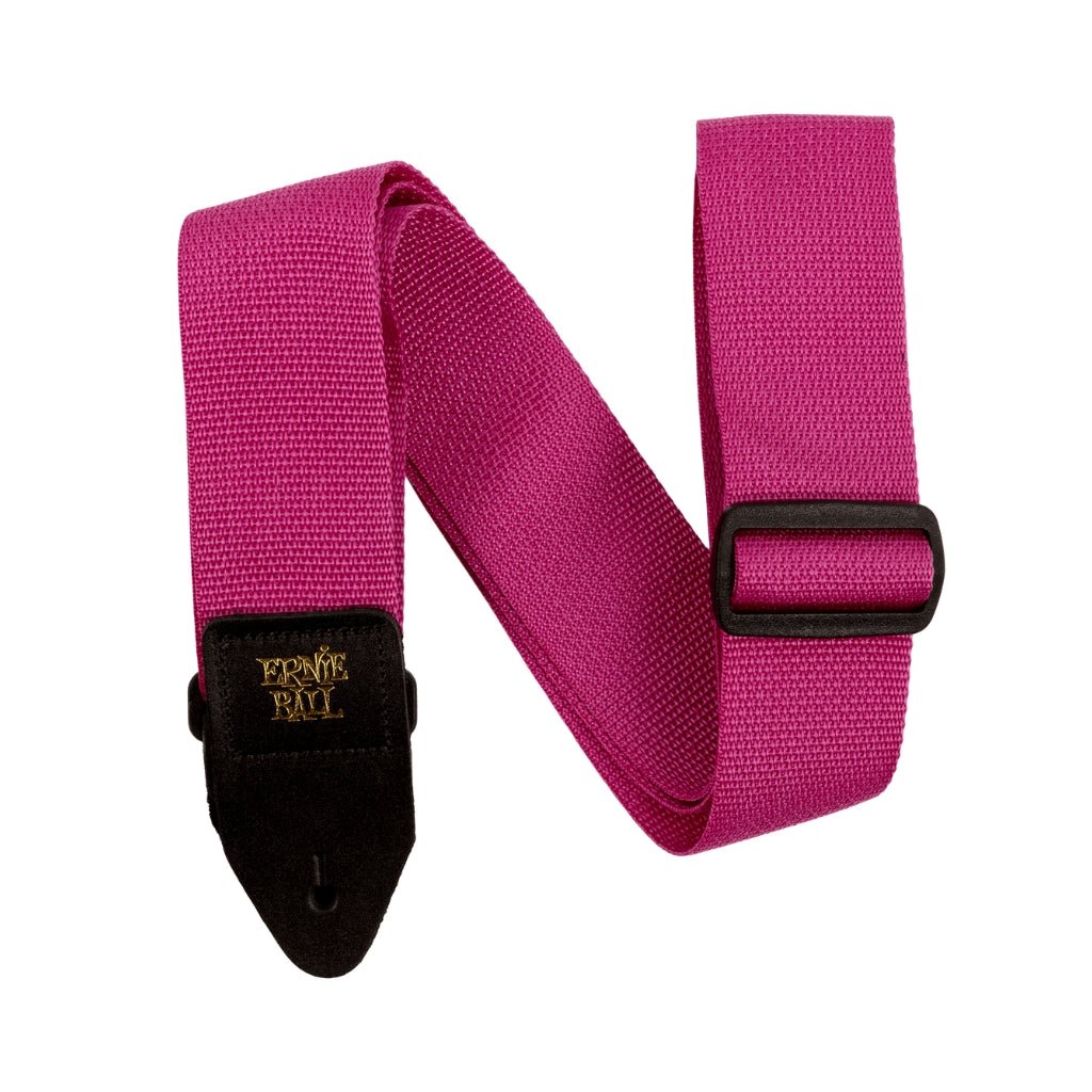 Ernie Ball Polypro Guitar Strap/Bass Strap - Raspberry and Black Guitar Straps Sky Music