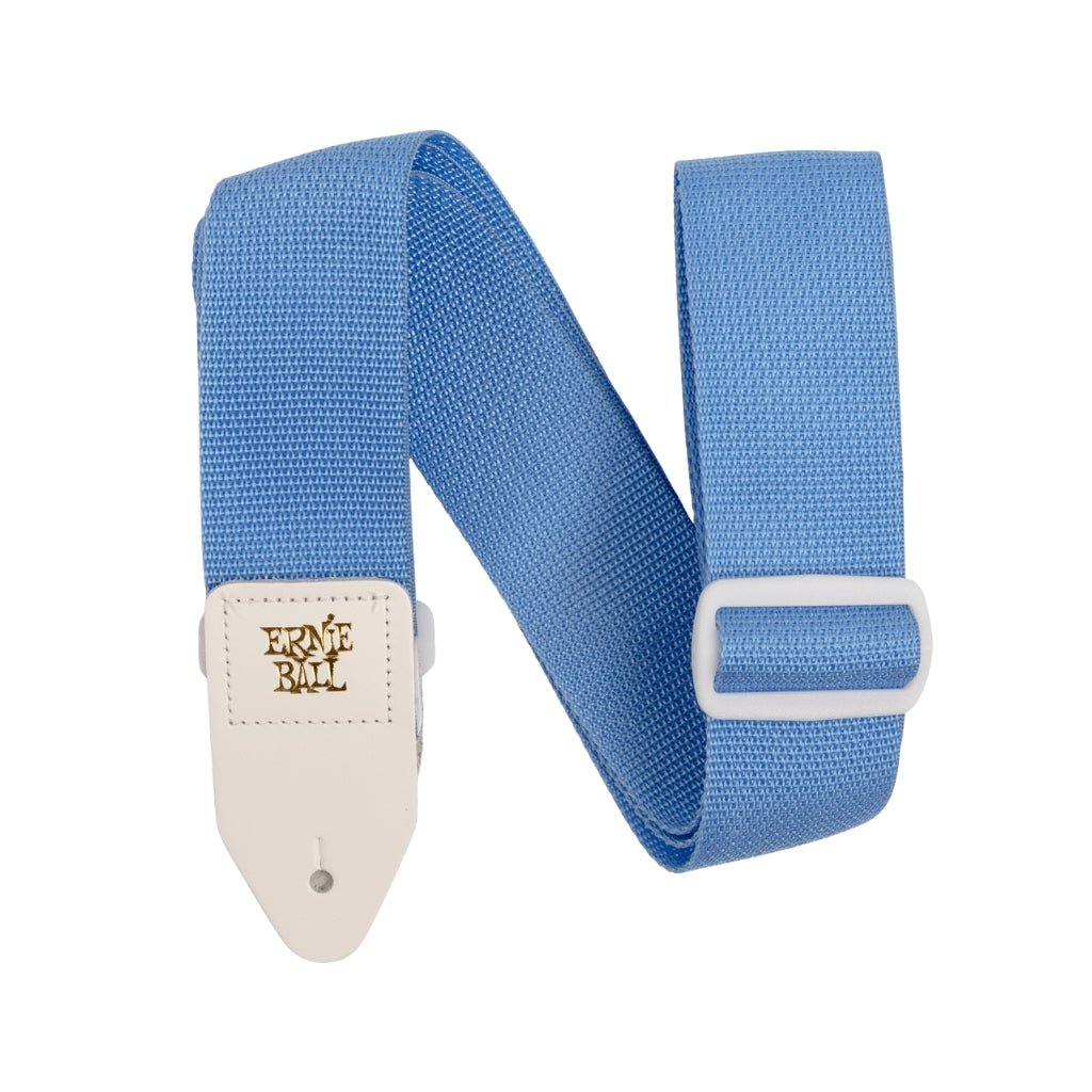 Ernie Ball Polypro Guitar Strap/Bass Strap - Soft Blue w/ White Guitar Straps Sky Music