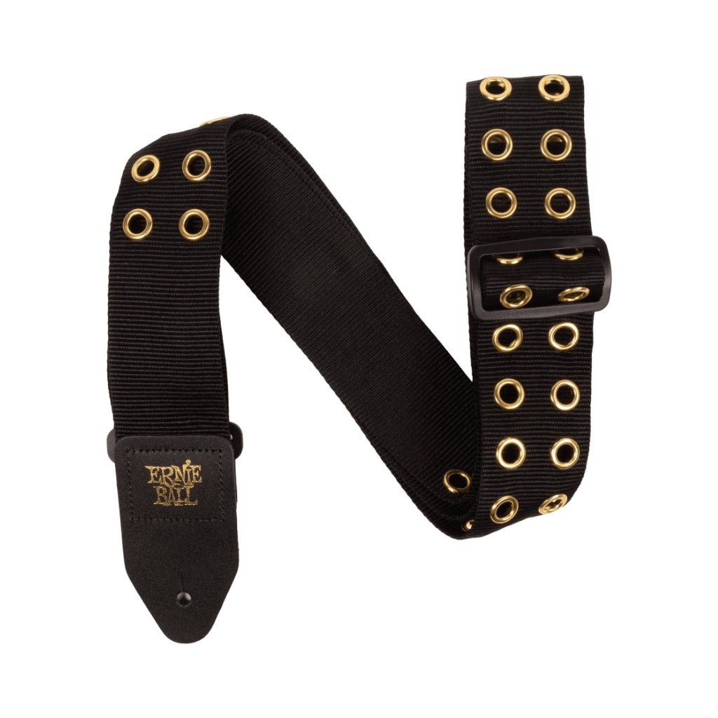 Ernie Ball Premium Guitar Strap - Hole Lotta Metal Gold Guitar Straps Sky Music
