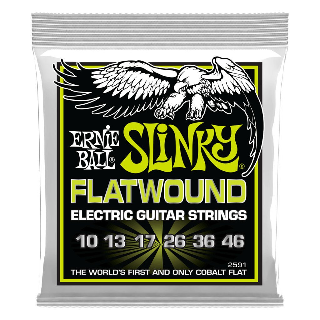 Ernie Ball Regular Slinky Flatwound Electric Guitar Strings - 10 - 46 gauge Guitar Strings Sky Music