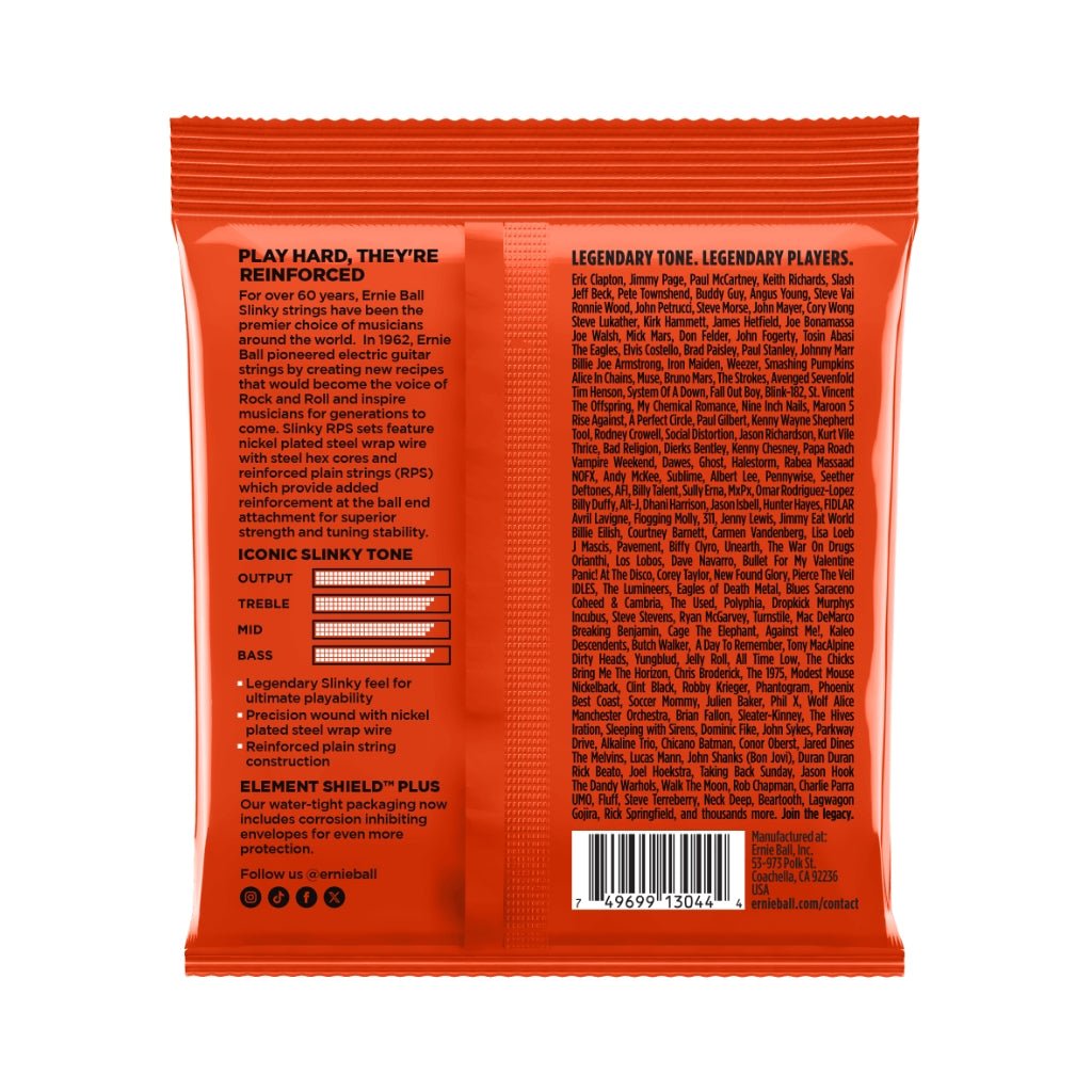Ernie Ball Skinny Top Heavy Bottom RPS Nickel Wound Electric Guitar Strings - 10-52 Gauge Guitar Strings Sky Music