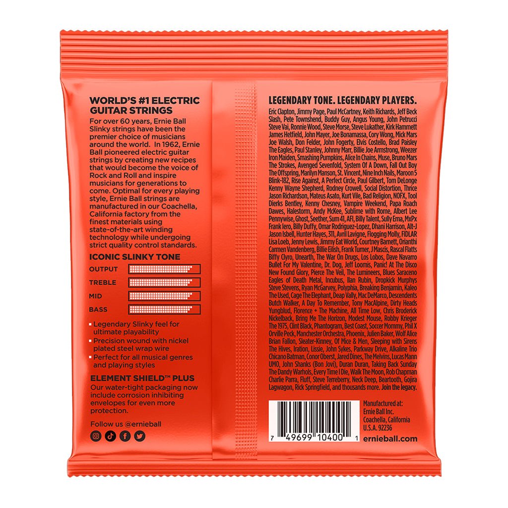 Ernie Ball Skinny Top Heavy Bottom Slinky 7-String Nickel Wound Electric Guitar Stings 10-62 Gauge Guitar Strings Sky Music