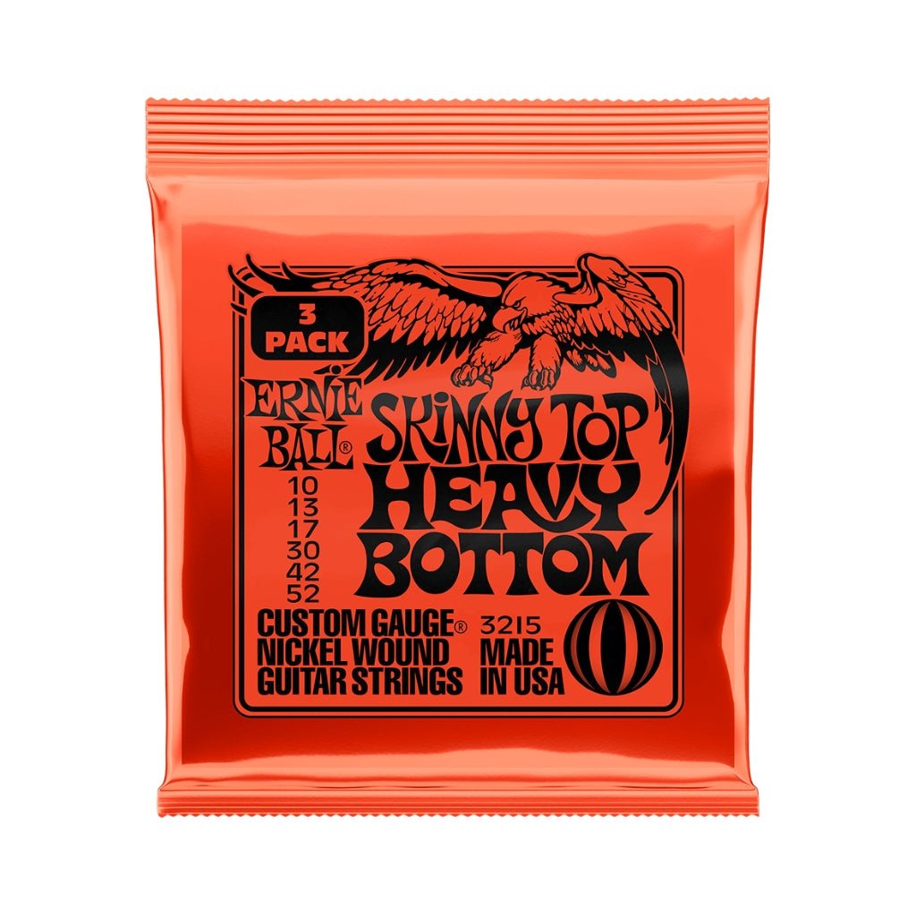 Ernie Ball Skinny Top Heavy Bottom Slinky Nickel Wound 10-52 Electric Guitar Strings - 3 Pack Fretted Instrument Strings Sky Music