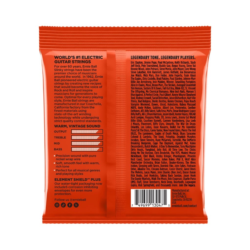 Ernie Ball Slinky Classic Rock N Roll Pure Nickel Electric Guitar Strings - .010-.052, Custom Gauge Fretted Instrument Strings Sky Music