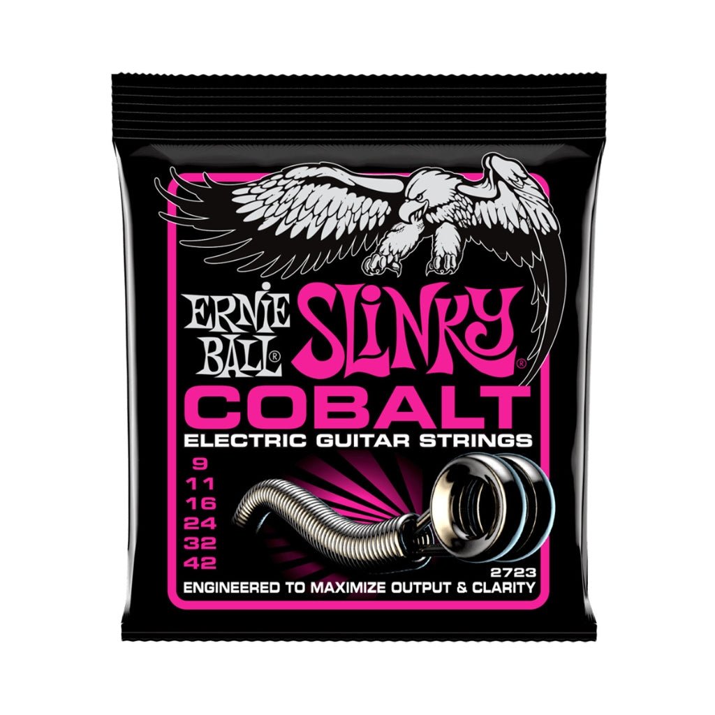 Ernie Ball Super Slinky Cobalt Electric Guitar Strings - 9-42 Gauge Fretted Instrument Strings Sky Music