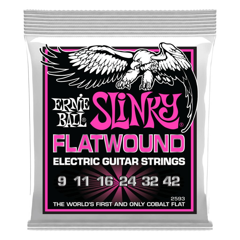 Ernie Ball Super Slinky Flatwound Electric Guitar Strings - 09 - 42 gauge Guitar Strings Sky Music