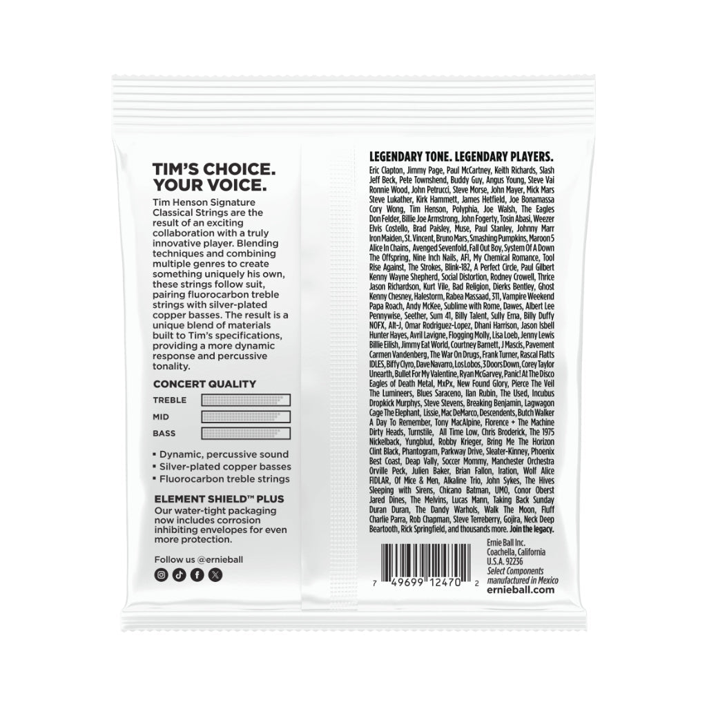Ernie Ball Tim Henson Signature Classical Guitar Strings - .024-.042 Guitar Strings Sky Music