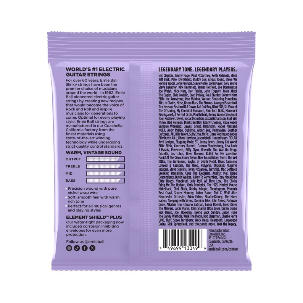 Ernie Ball Ultra Slinky Classic Rock N Roll Pure Nickel Electric Guitar Strings - .010-.048, Custom Gauge Fretted Instrument Strings Sky Music