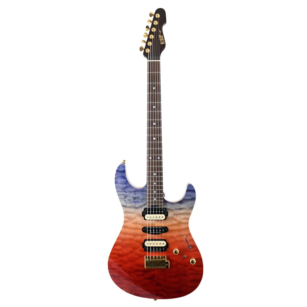 ESP Custom Shop Snapper CTM Electric Guitar - Blue Red Gradation Electric Guitars Sky Music