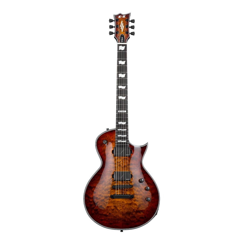 ESP E-II Eclipse QM Tiger Eye Sunburst with Fluence Pickups Electric Guitars Sky Music