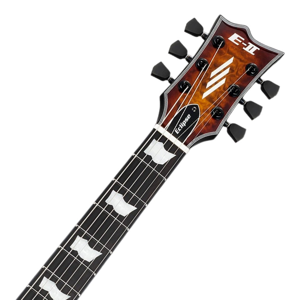 ESP E-II Eclipse QM Tiger Eye Sunburst with Fluence Pickups Electric Guitars Sky Music
