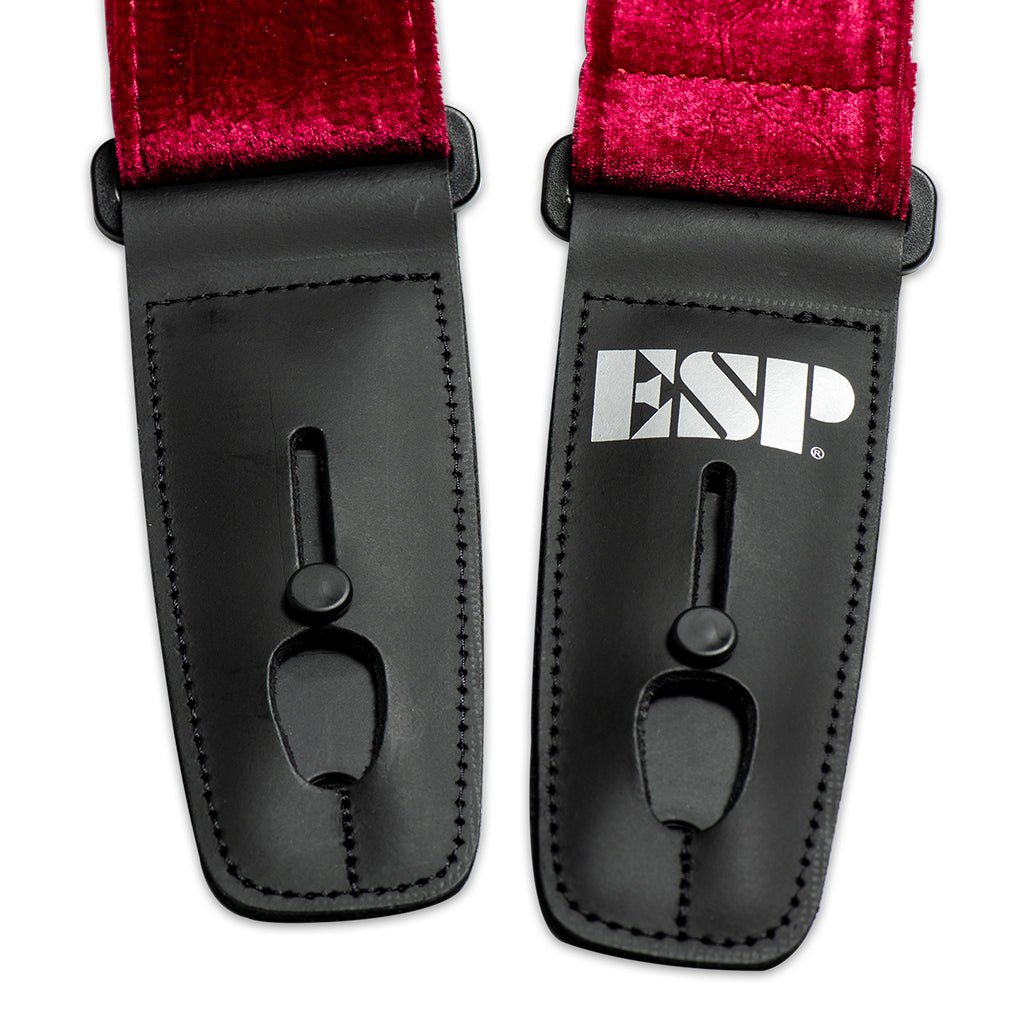 ESP Lock it Strap 2'' Crushed Velvet Red Guitar Straps Sky Music