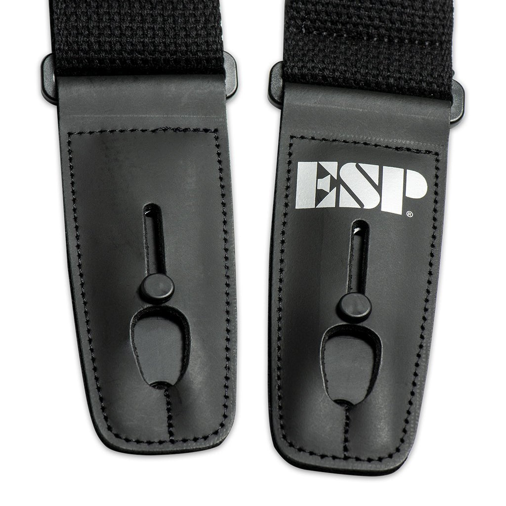 ESP Lock it Strap 2'' Woven Cotton Black Guitar Straps Sky Music