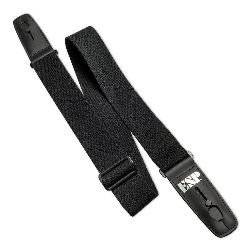 ESP Lock it Strap 2'' Woven Cotton Black Guitar Straps Sky Music