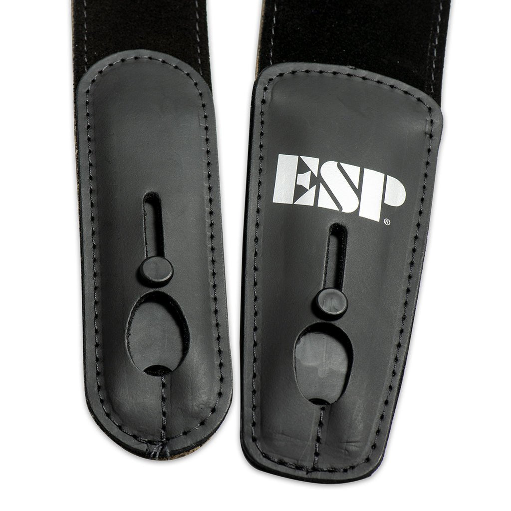 ESP Lock it Strap 2.5'' Suede Leather Black Guitar Straps Sky Music