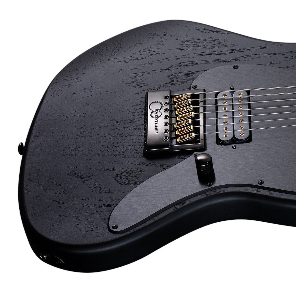 ESP LTD Alex Wade AW-XJ7B Baritone Evertune Open Grain Electric Guitar - Black Satin Electric Guitars Sky Music