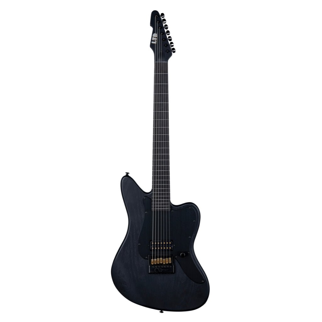 ESP LTD Alex Wade AW-XJ7B Baritone Evertune Open Grain Electric Guitar - Black Satin Electric Guitars Sky Music