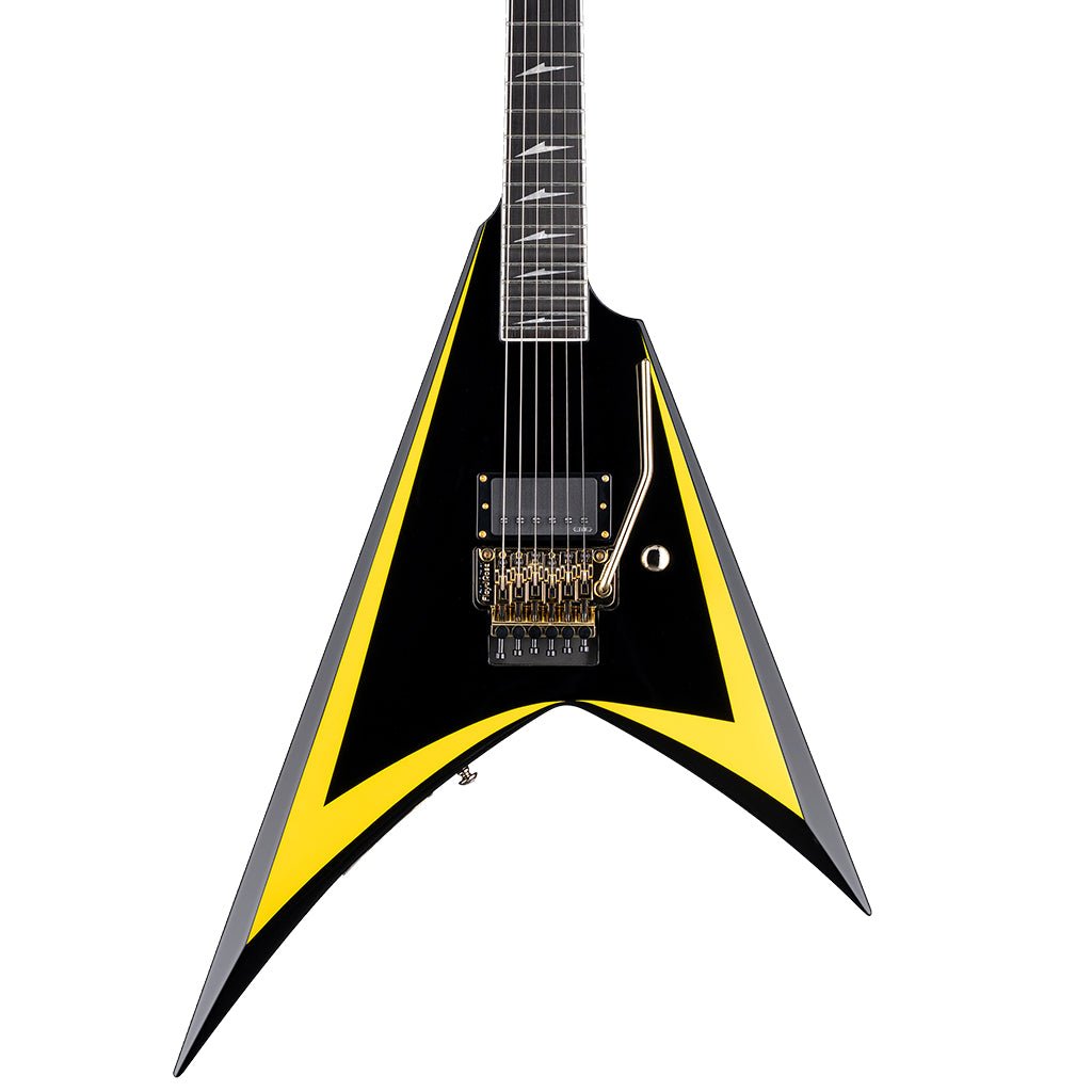 ESP LTD Alexi Laiho Signature Arrowhead SE 20th Anniversary Electric Guitar - Black w/Yellow Bevels Electric Guitars Sky Music