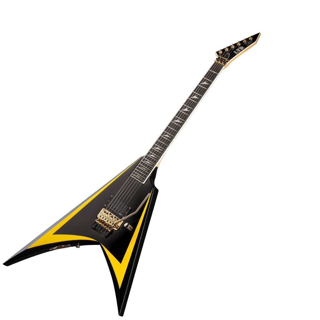ESP LTD Alexi Laiho Signature Arrowhead SE 20th Anniversary Electric Guitar - Black w/Yellow Bevels Electric Guitars Sky Music