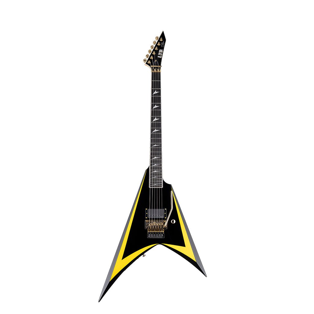 ESP LTD Alexi Laiho Signature Arrowhead SE 20th Anniversary Electric Guitar - Black w/Yellow Bevels Electric Guitars Sky Music