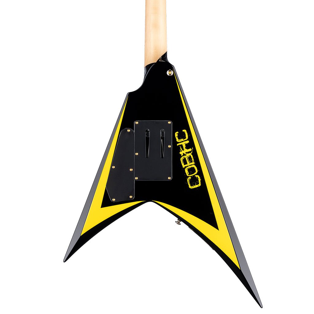 ESP LTD Alexi Laiho Signature Arrowhead SE 20th Anniversary Electric Guitar - Black w/Yellow Bevels Electric Guitars Sky Music