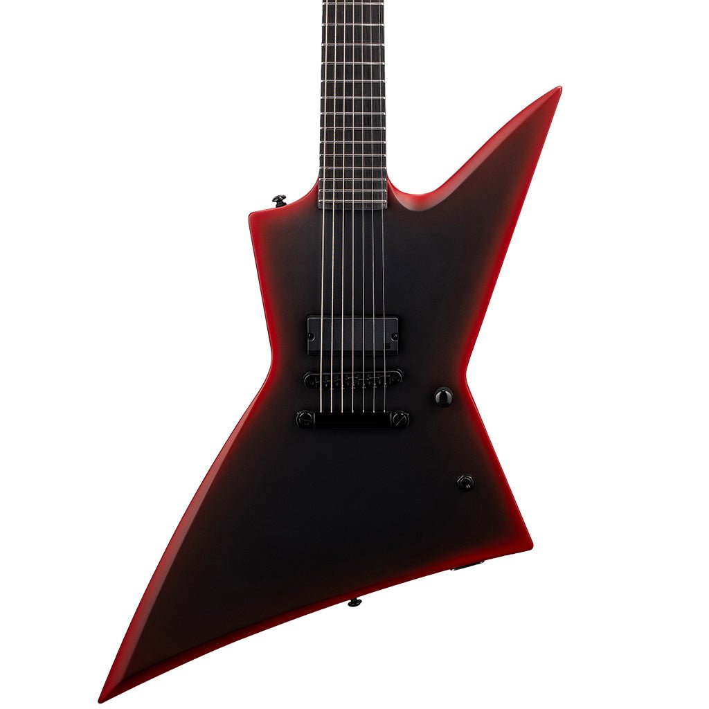 ESP LTD EXL-7 Black Metal Electric Guitar - Black Red Burst Satin Electric Guitars Sky Music
